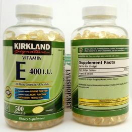 Vitamin E 400 I.U. Kirkland Signature 500 viên - Đẹp da, chống lão hóa